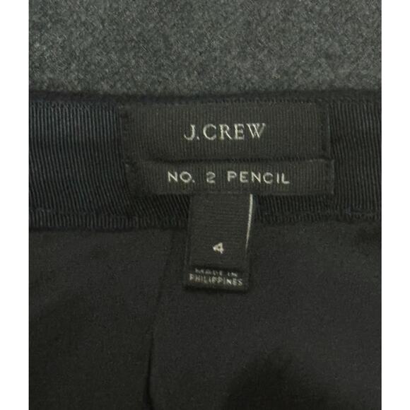 J CREW 100% Wool No.2 Pencil Skirt Knee Length Colorblock Career Creative Office - Picture 9 of 11